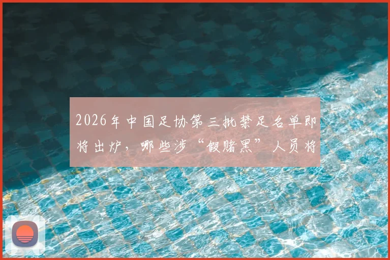 2026年中国足协第三批禁足名单即将出炉,哪些涉“假赌黑”人员将上榜?媒体提前解析